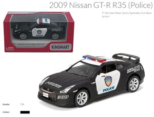 Модель легкова NISSAN GT-R R35 (2009) 5'' KT5340WP Police метал. інерц. відкр. дв. кор./96/