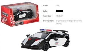 Модель легкова LAMBORGHINI SESTO ELEMENTO 5'' KT5359WP Police метал. інерц. відкр. дв. кор./96/