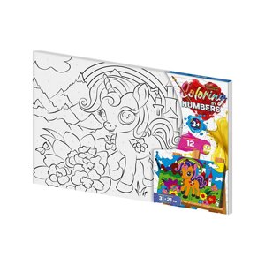 Креативна творчість "Розмальовка за номерами "Coloring by numbers" 31см*21см с. 2 №1 одноріг