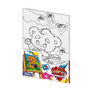 Креативна творчість "Розмальовка за номерами "Coloring by numbers" 31см*21см с. 2 №5 ведмежа