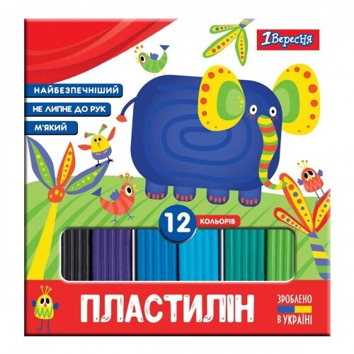 Пластилін 1Вересня "Zoo Land", 12 кол., 240г, Україна від компанії Pavlusha Toys - фото 1