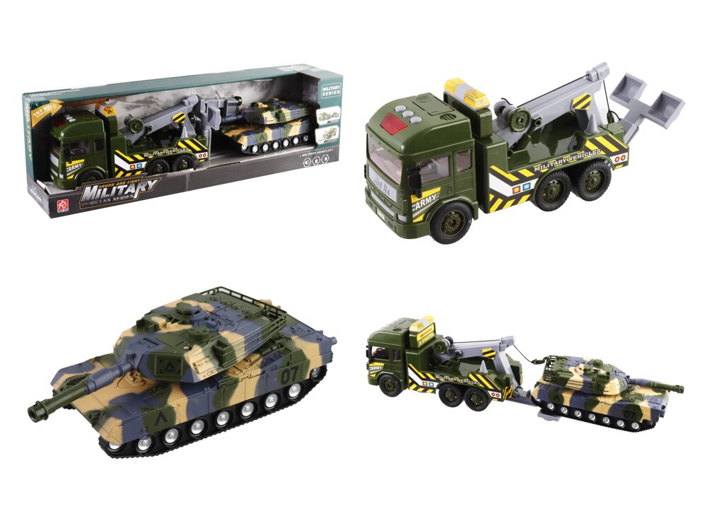 Трейлер "Military vehicles series", звук, світло, 3 активні кнопки, рухомі елементи, у кор. /18/ від компанії Pavlusha Toys - фото 1