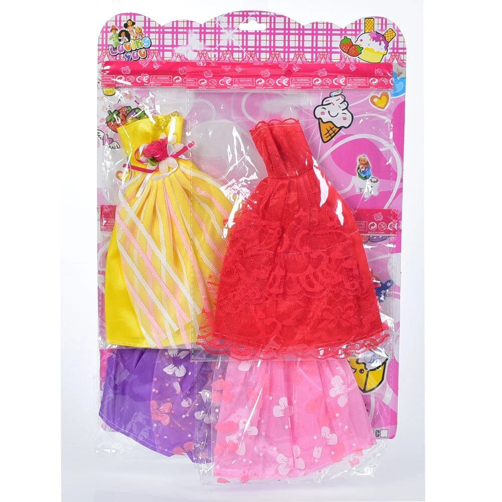 Вбрання для ляльки сукні 4шт, на листі, 41-28,5-1см /72/ від компанії Pavlusha Toys - фото 1