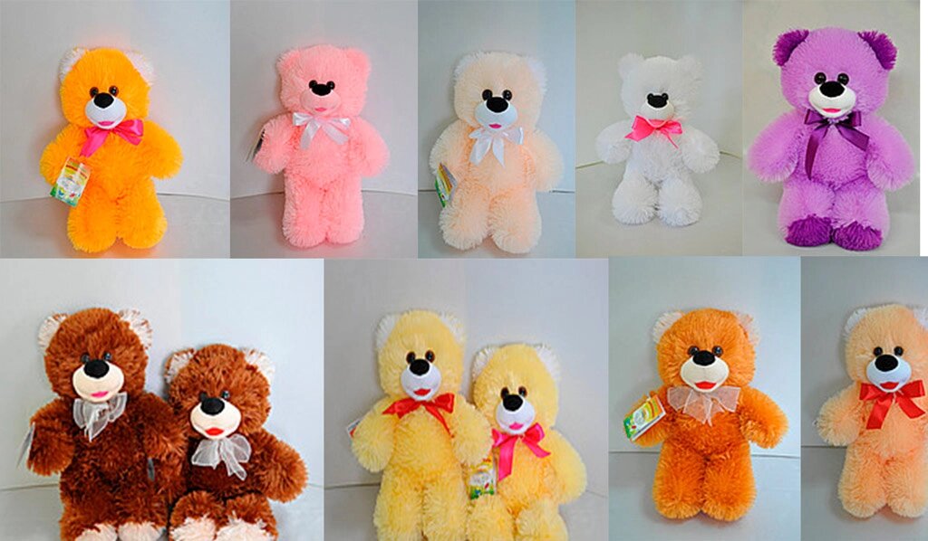 Ведмідь Солодунчик 34*25см, 10 кольорів від компанії Pavlusha Toys - фото 1