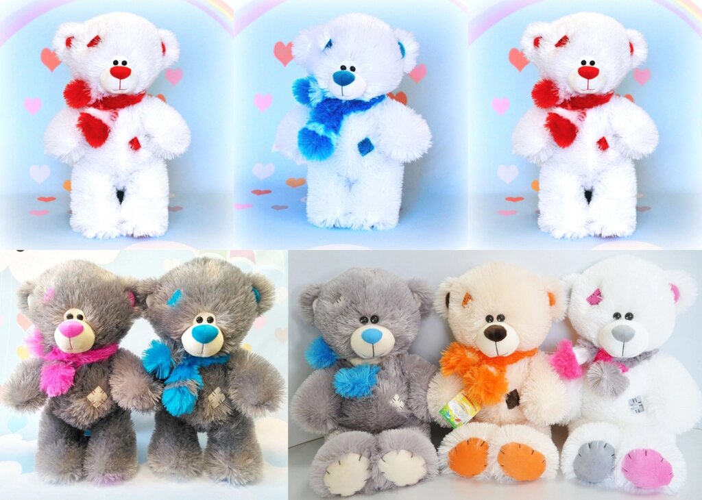Ведмідь Тедді 43*26 см, 6 кольорів від компанії Pavlusha Toys - фото 1