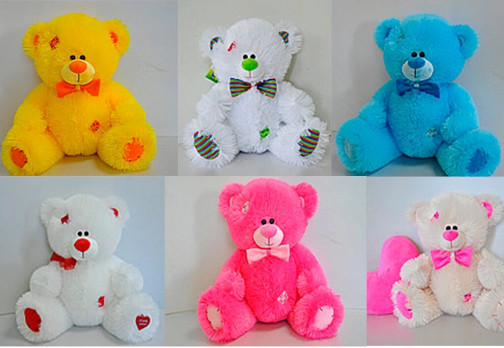 Ведмідь Тедді сидячий 27*28 см, 10 кольорів від компанії Pavlusha Toys - фото 1