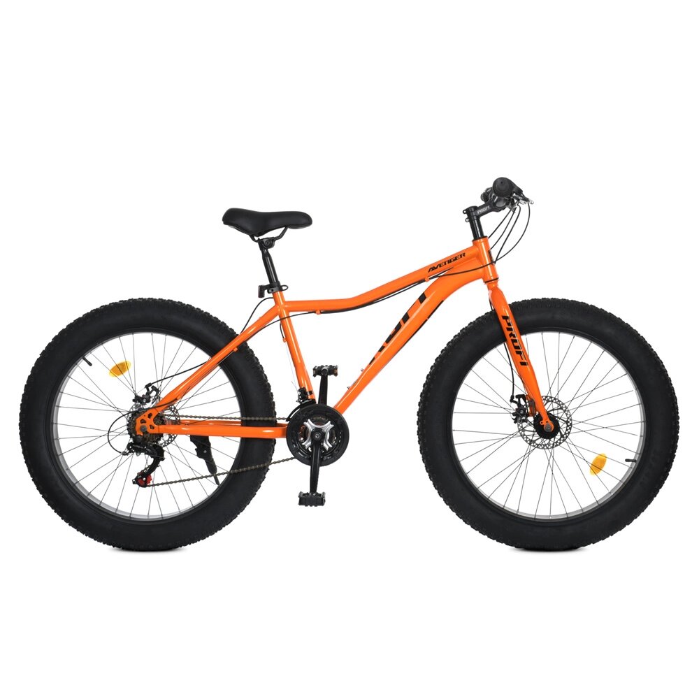 Велосипед 26 д. EB26AVENGER 1.0 S26.1 (1шт) сталева рама 17", Shimano 21SP, ал. DB, ал. обiд,26"*4.0, помаранчевий від компанії Pavlusha Toys - фото 1