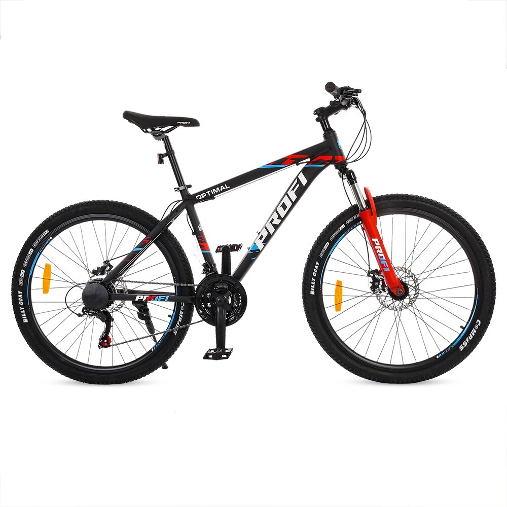 Велосипед 26 д. G26OPTIMAL A26.3 (1шт) алюм. рама 16,5", SHIMANO 21SP, алюм. DB, CS TZ500, чорно-червоний від компанії Pavlusha Toys - фото 1