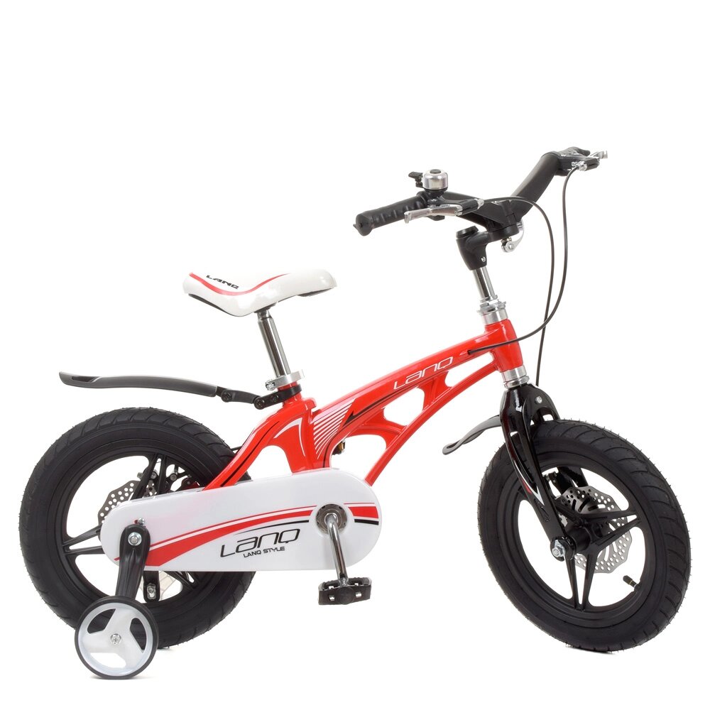 Велосипед дитячий 14д. WLN1446G-3 (1шт) Infinity, SKD85, магнієва рама, кошик, диск. гальмо, дод. кол., червоний від компанії Pavlusha Toys - фото 1