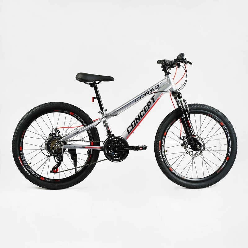 Велосипед Спортивний Corso 24" дюймів «Concept» рама алюмінієва 11’’, обладнання Shimano, 21 швидкість, зібран на 75% від компанії Pavlusha Toys - фото 1