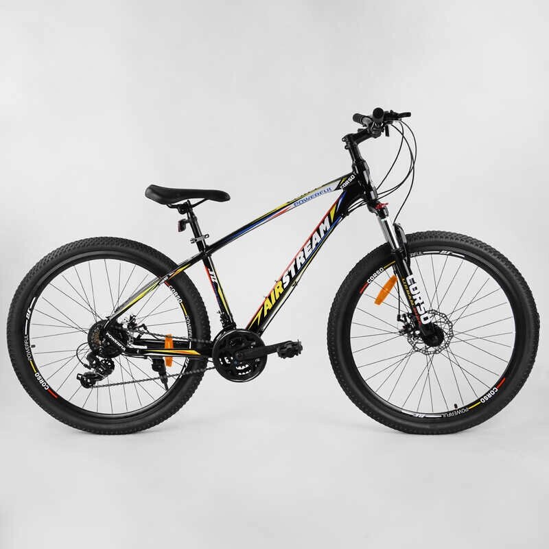 Велосипед Спортивний CORSO «AirStream» 27.5"дюймів рама алюмінієва, обладнання Shimano 21 швидкість, зібраний на 75% /1/ від компанії Pavlusha Toys - фото 1