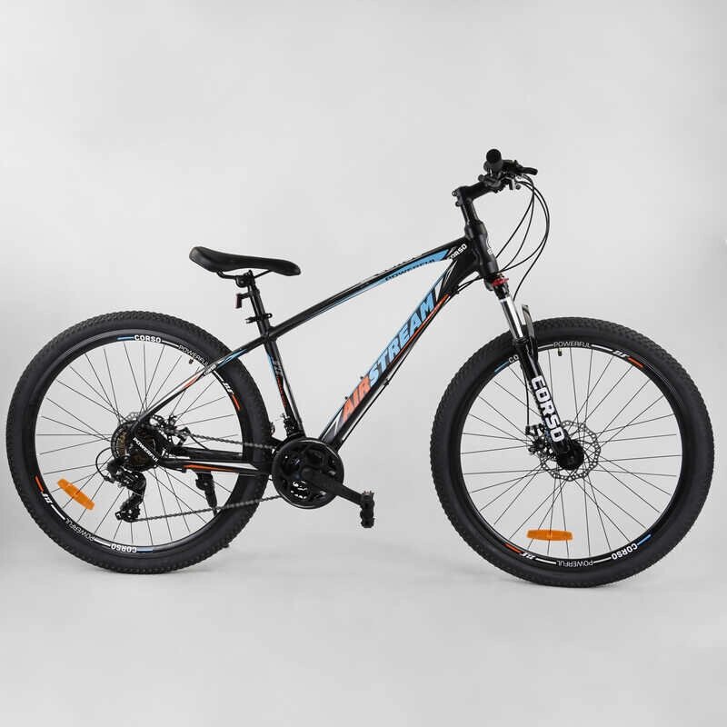 Велосипед Спортивний CORSO «AirStream» 27.5"дюймів рама алюмінієва, обладнання Shimano 21 швидкість, зібраний на 75% /1/ від компанії Pavlusha Toys - фото 1