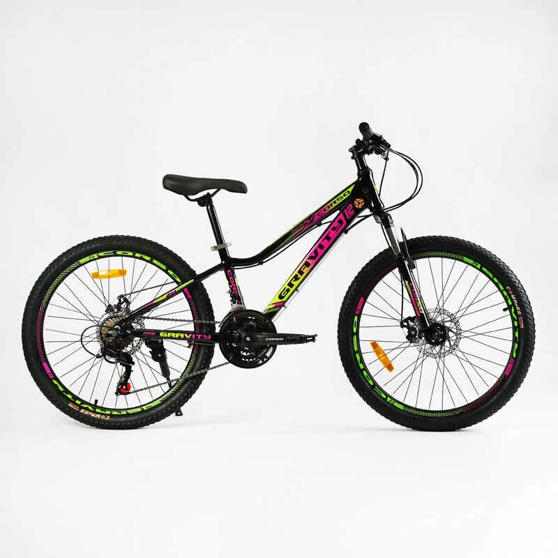 Велосипед Спортивний Corso «Gravity» 24" дюйми рама алюмінієва 12’’, обладнання Shimano 21 швидкість, зібран на 75% /1/ від компанії Pavlusha Toys - фото 1