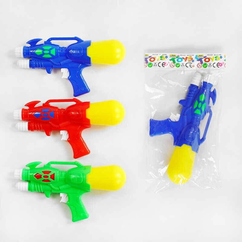 Водний пістолет 3 кольори, з накачкою, 25 см, в п/е /312-2/ від компанії Pavlusha Toys - фото 1