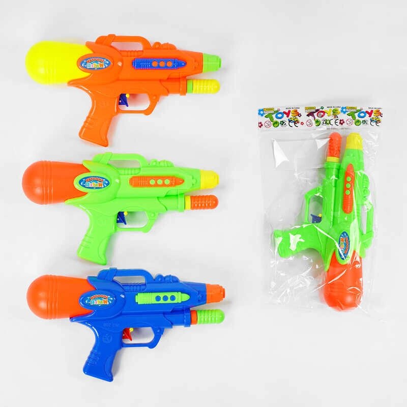 Водний пістолет 3 кольори, з накачкою, у п/е, МІКС ВИДІВ /216-2/ від компанії Pavlusha Toys - фото 1