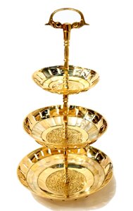 Цукерка 3 яруси Shell жовтий метал