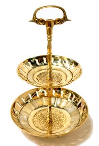 Тарілка для фруктів та десертів 2 яруси маленька