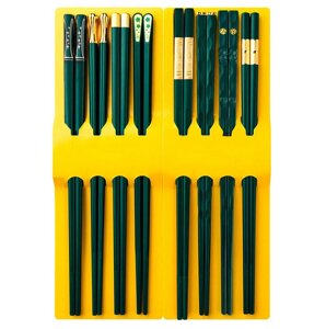 Палички для їжі "KangJu" набір 8 пар Зелені Пластик