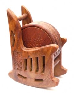 Набір 6 підставок під гаряче із червоного дерева Крісло