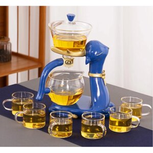 Сервіз Лінивий чай + 6 чашок Олень синій 350мол.