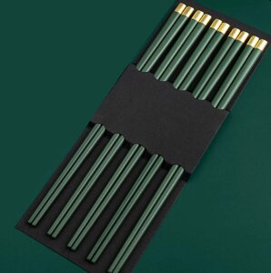 Палички для їжі "KangJu" набір 5 пар Зелені Пластик