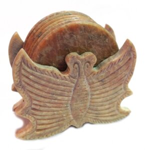 Набір 6 кам'яних підставок під гаряче Метелик