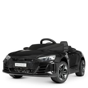 Дитячий електромобіль Audi RS e-tron GT, шкіряне сидіння, м'які EVA-колеса, M 4938 EBLR-2 чорний