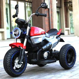 Дитячий електромобіль Мотоцикл BMW_BQ, 3-х колісний, Шкіряне сидіння, Гумові колеса, дитячий електромобіль
