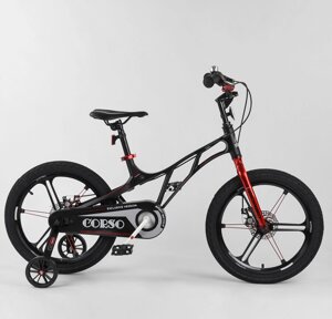 Дитячий магнієвий двоколісний велосипед Corso 16 дюймів LT-55300, ручне дискове гальмо, доп. коліщата