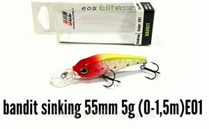 Воблер EOS bandit sinking 55 мм. 5 г. (0-1.5 м.) E01 в Одеській області від компанії Fish Secret
