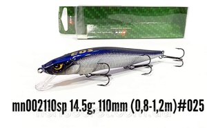 Воблер EOS Minnow MN002110SP 14.5 110 мм. 0.8-1.2м. 025