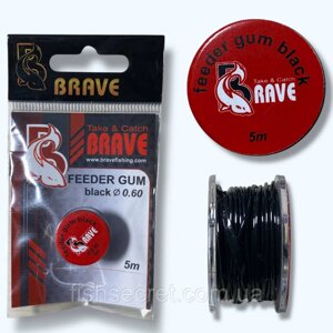 Фідерна рибальська гумка Brawe Feeder Gum 5м. Чорний, 0.6