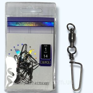 Карабін (застібка) з вертлюгом 1 14кг.