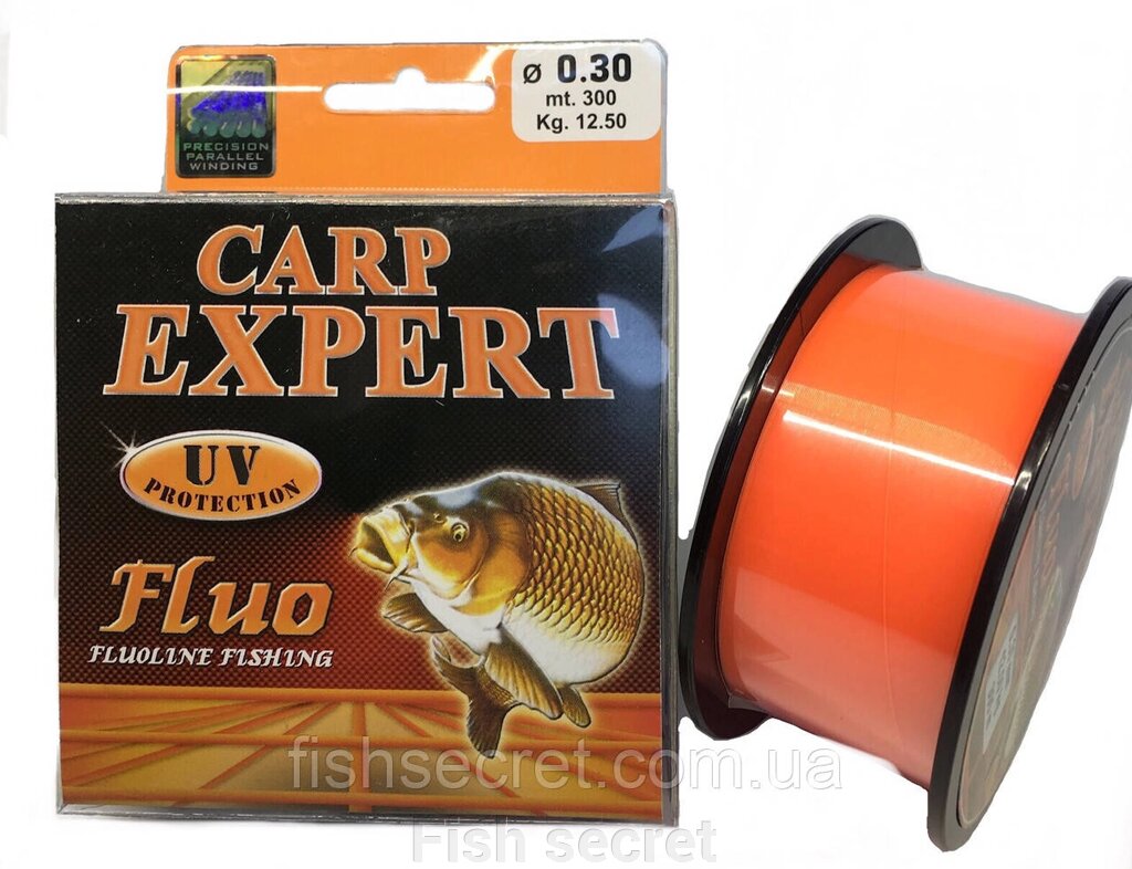 Рибальська волосінь Carp Expert UV Fluo Orange 300 м 0.25 від компанії Fish secret - фото 1