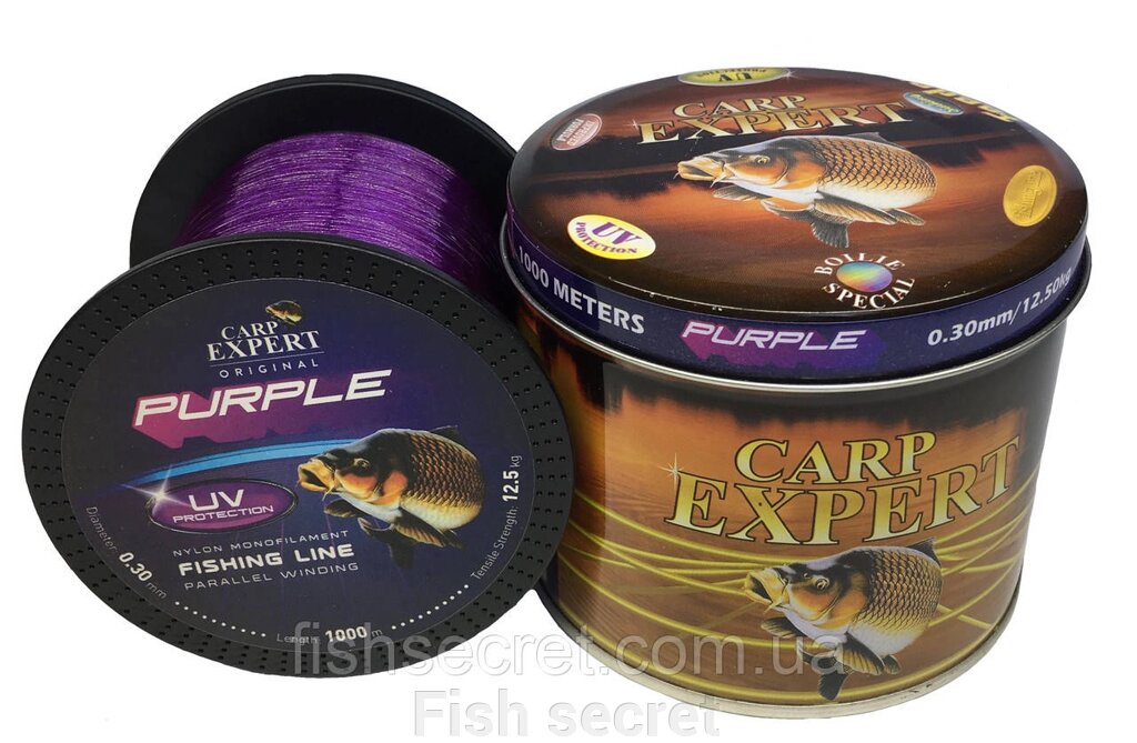 Рибальська волосінь Carp Expert UV Purple 1000 м 0.25 від компанії Fish secret - фото 1