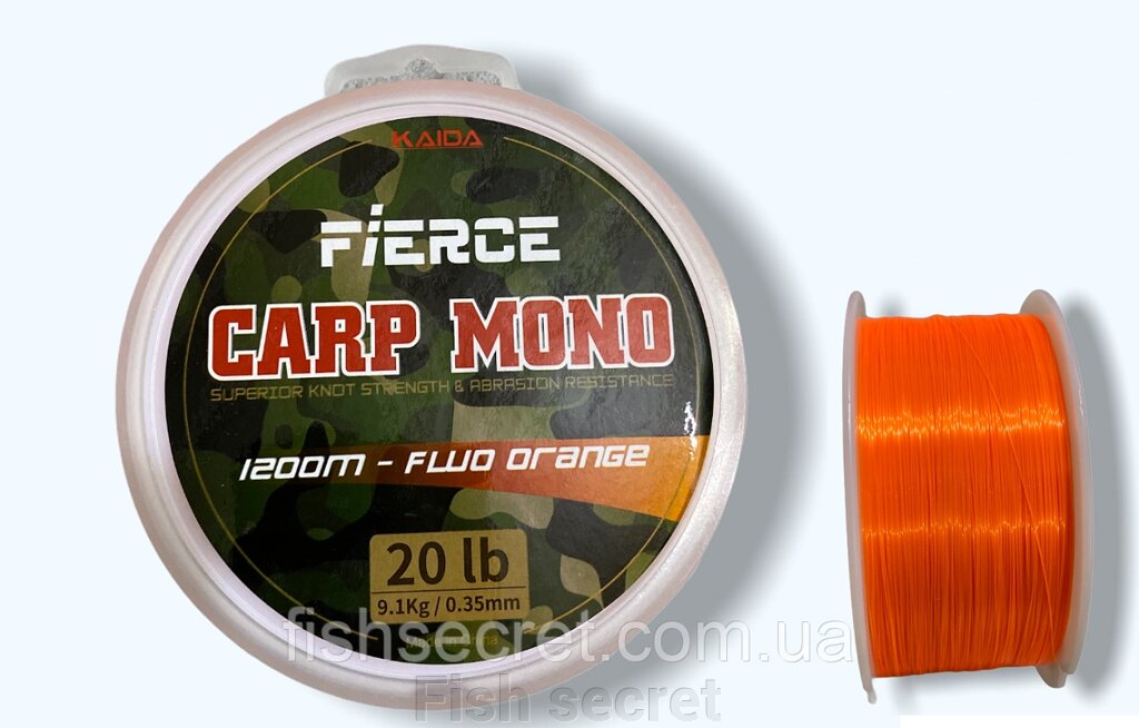 Рибальська волосінь Kaida Carp Mono fluo orange від компанії Fish secret - фото 1