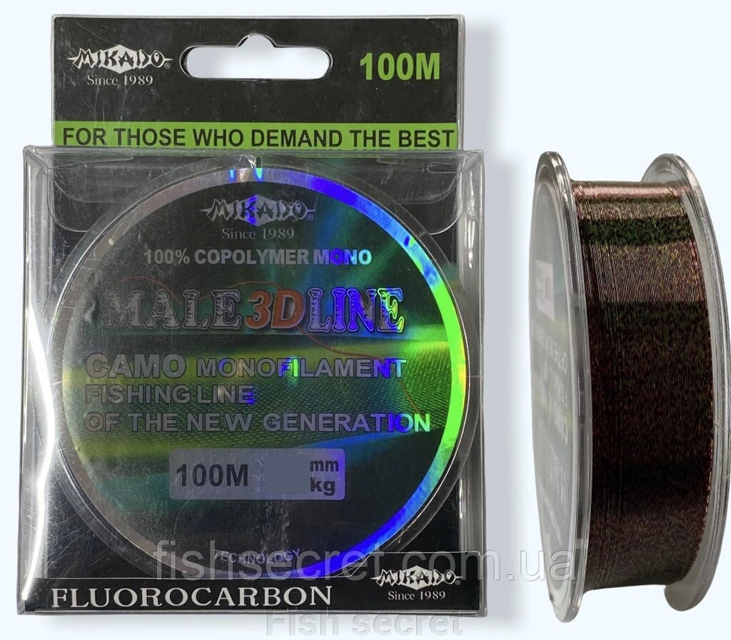 Рибальська волосінь MIKADO Fluorocarbon 3D line 100 м від компанії Fish secret - фото 1