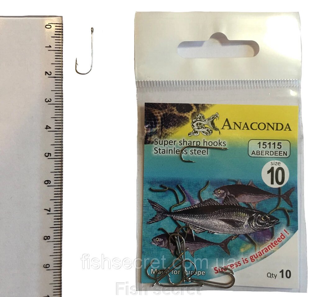 Рибальські гачки Anaconda 10 від компанії Fish secret - фото 1