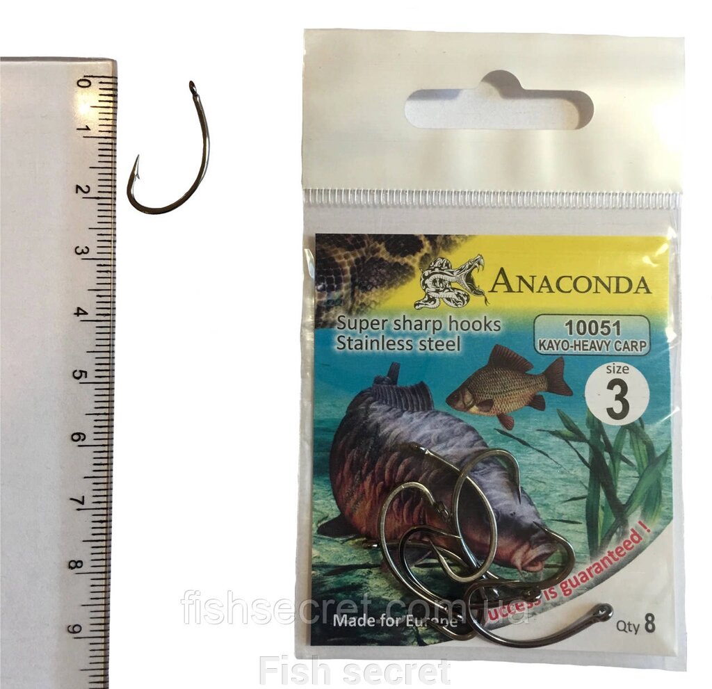 Рибальські гачки Anaconda 3 від компанії Fish secret - фото 1