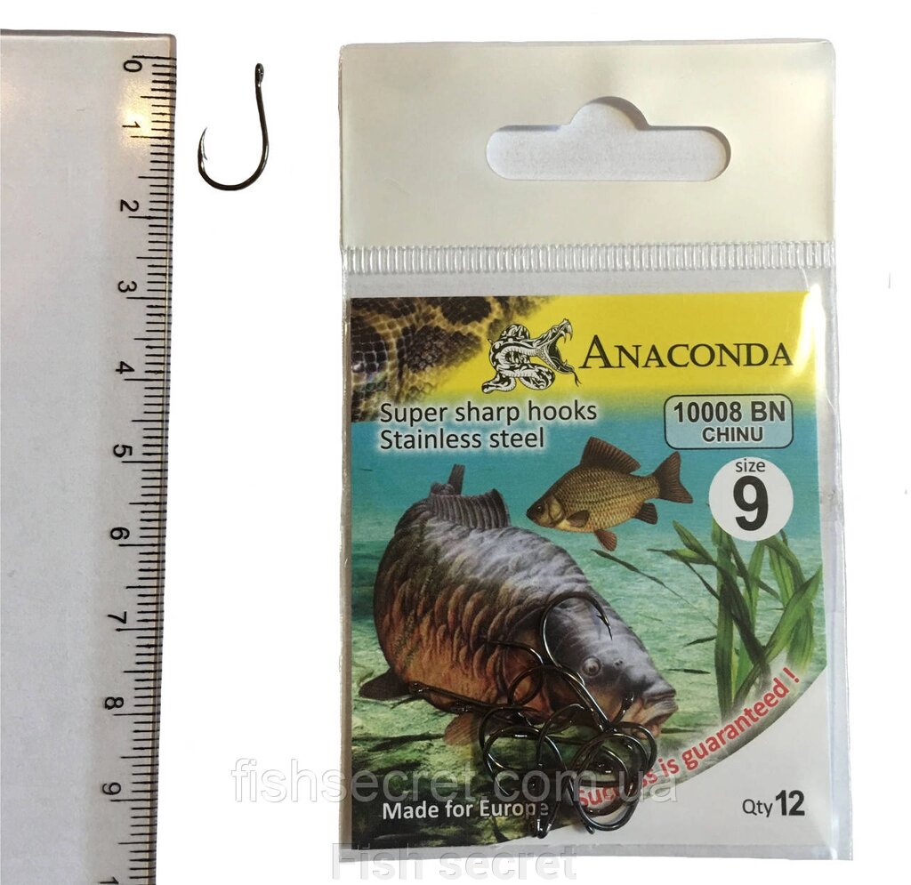 Рибальські гачки Anaconda 9 від компанії Fish secret - фото 1