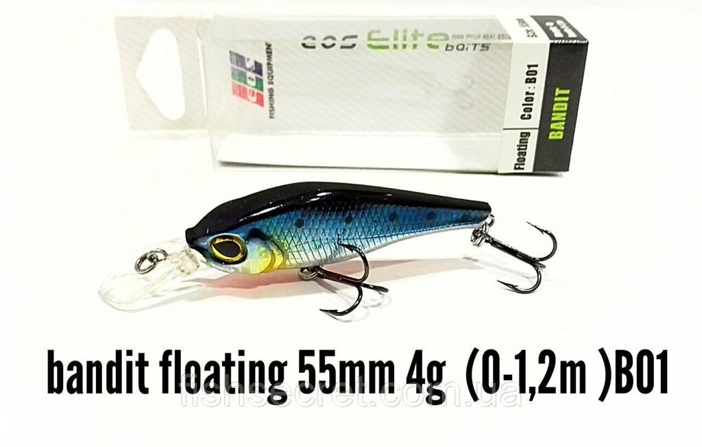 Воблер EOS bandit floating 55 мм. 4 г. (0-1.2 м.) B01 від компанії Fish Secret - фото 1
