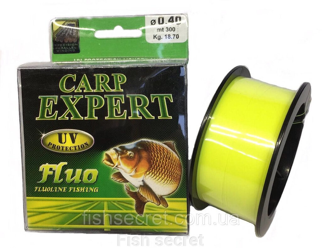 Волосінь Carp Expert UV Fluo Yellow 300 м. 0.25 від компанії Fish secret - фото 1