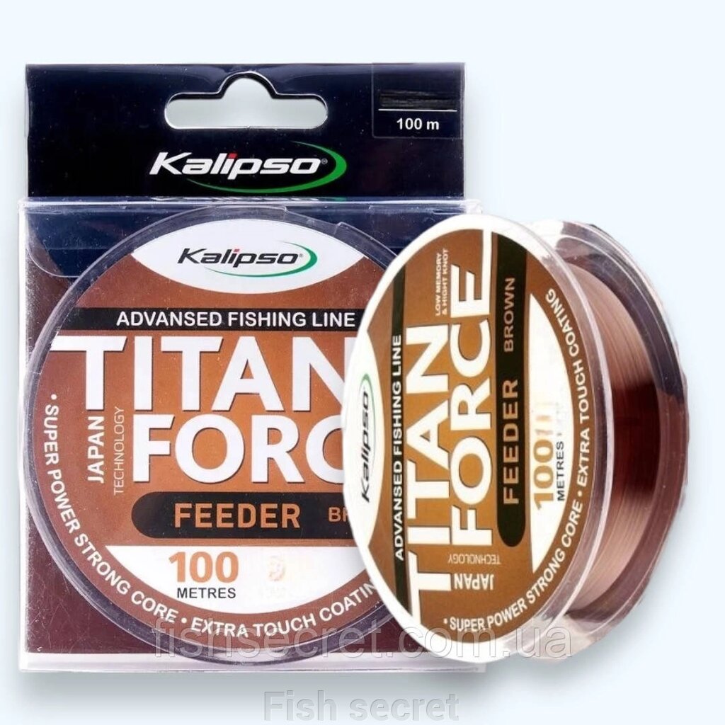 Волосінь Kalipso Titan Force Feeder Brown 100м. 0.20мм. 5.9кг. від компанії Fish secret - фото 1