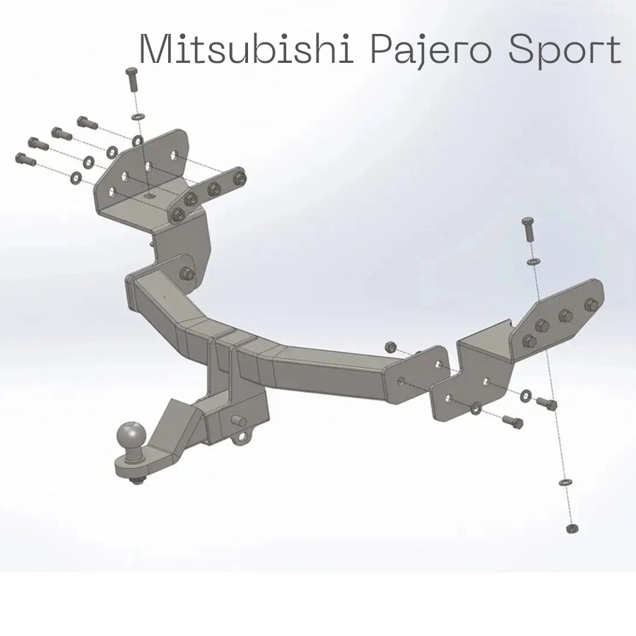 Фаркоп знімний під американський квадрат - Mitsubishi Pajero Sport 2 2009-2019 від компанії Автопроставка - фото 1