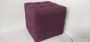 Пуф Фіолетовий квадратний Токіо 40х40х42 см., пуфик, пуфики, пуфик тканина, банкетка, Подарунок