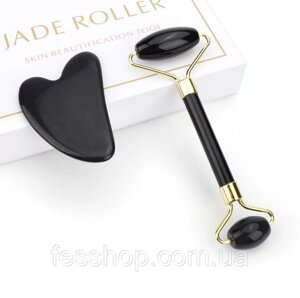 Набір гуаші Jade Roller з чорного Обсидіану