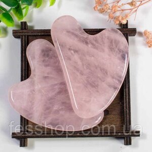 Пластина для масажу Гуа Ша з Рожевого Кварцу