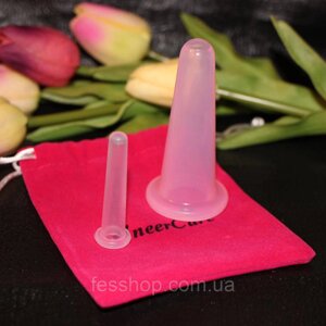 Силіконові баночки для масажу особи AneerCare pink з мішечком