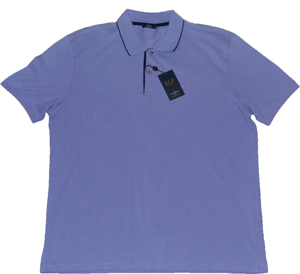Чоловіча футболка поло бузкова FLP 2XL від компанії Чоловічий одяг великих розмірів Velikan - фото 1