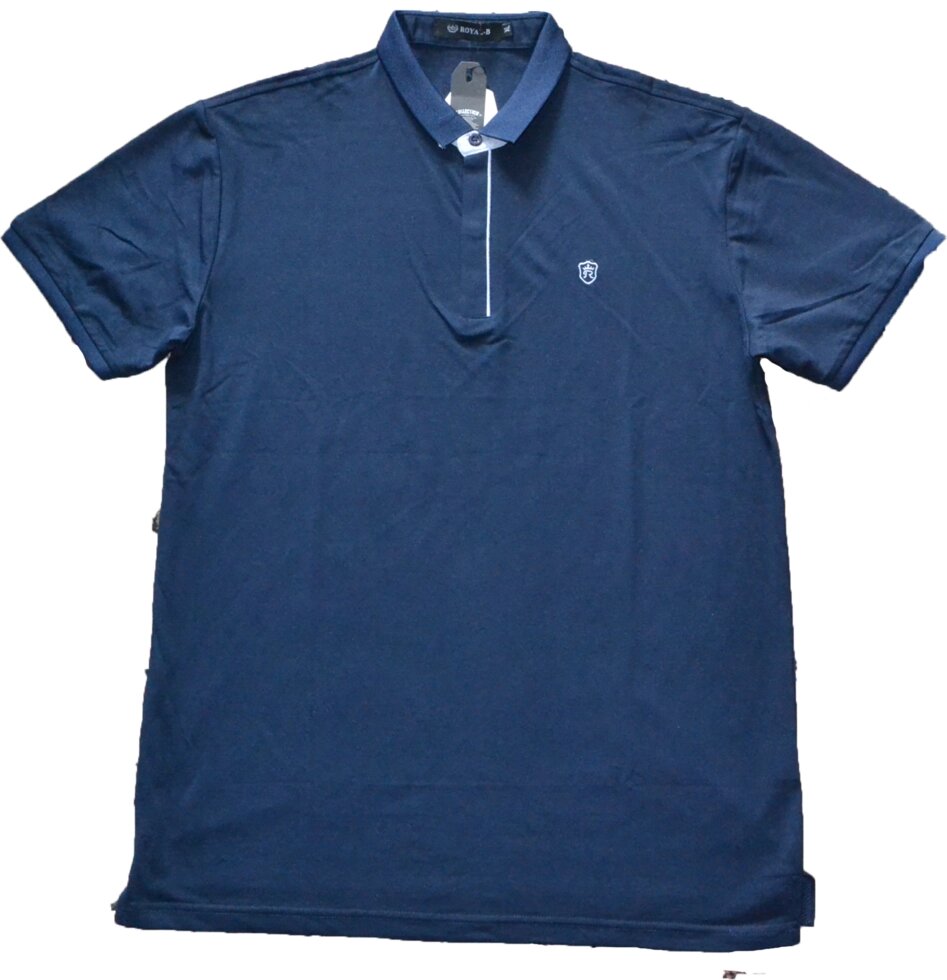 Чоловіча футболка поло темно-синя від компанії Чоловічий одяг великих розмірів Velikan - фото 1